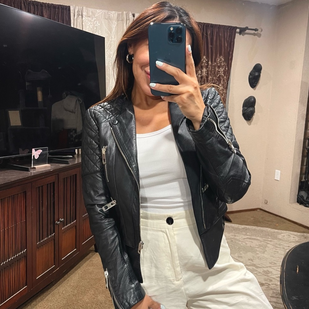 Balenciaga | Leather Moto Jacket Size: 36